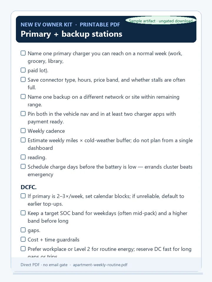 Apartment weekly routine PDF preview